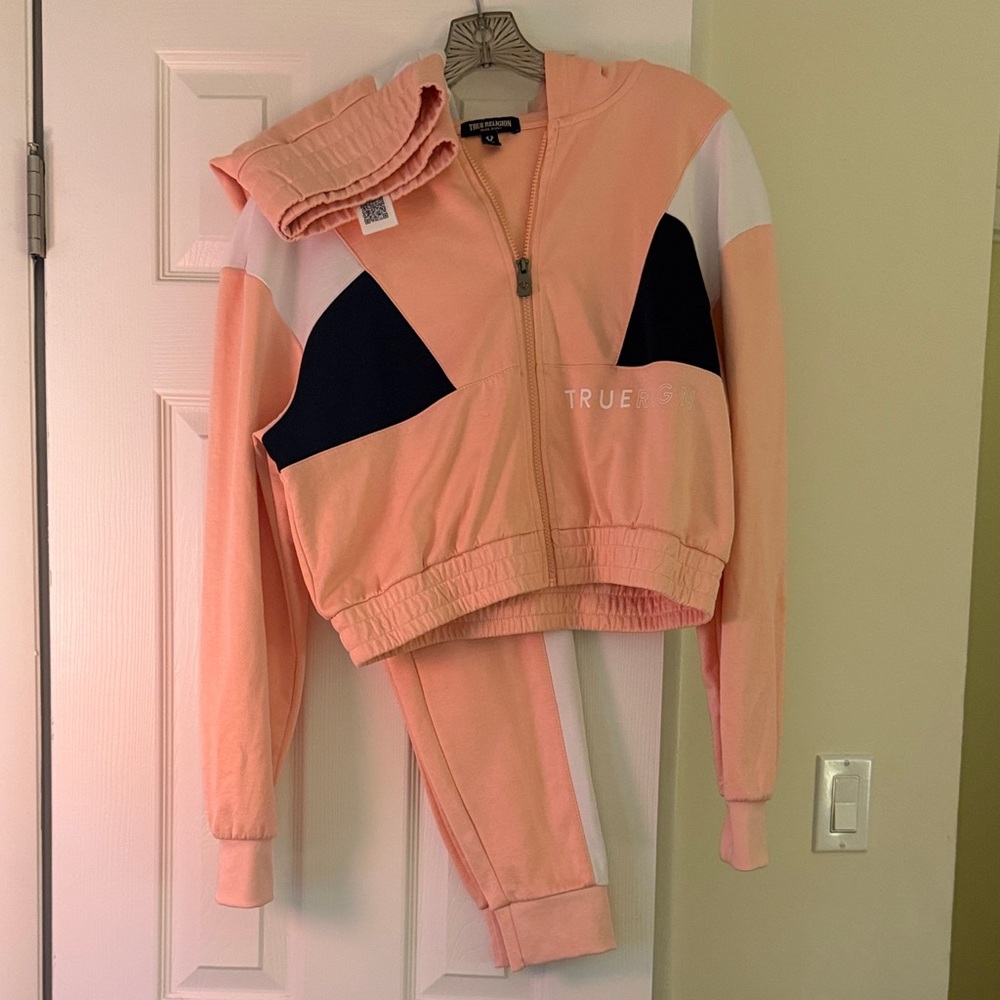 True Religion Coral and Black Tracksuit